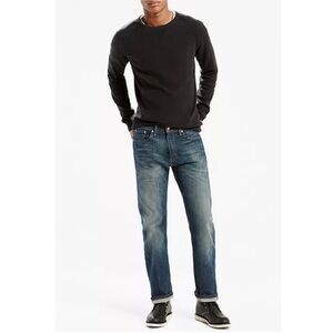 NWT Levis Mens 505 Regular Fit Jeans in Stonewash Blue sz 36 x 30 Stretch Denim
